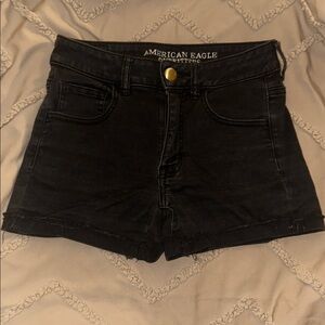 American Eagle black denim shorts